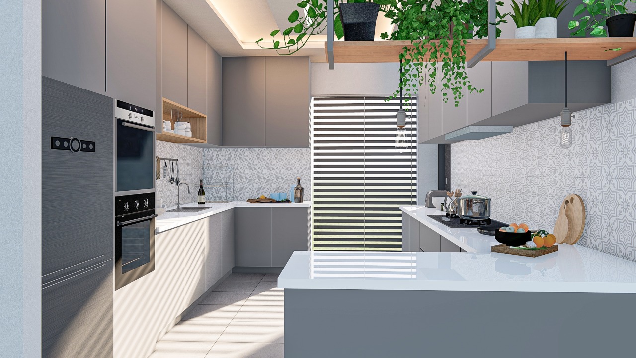 Kitchen Render, Australian Modern kitchen, 3D Australian Kitchen